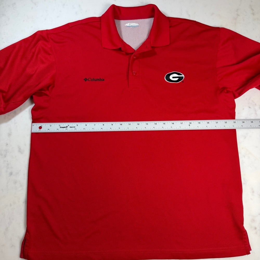 Columbia PFG Polo Mens Medium‎ Red Georgia Bulldogs NCAA Omni-Shade Vented Back - Picture 4 of 9